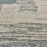 8’4 x 9’9 Moroccan Style Rug Pure Soft Organic Wool Denim Blue, Gray & Ivory Abstract LB33 Linda's Barn