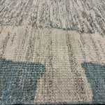 8’4 x 9’9 Moroccan Style Rug Pure Soft Organic Wool Denim Blue, Gray & Ivory Abstract LB33 Linda's Barn