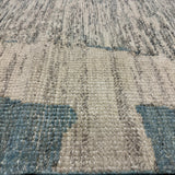 8’4 x 9’9 Moroccan Style Rug Pure Soft Organic Wool Denim Blue, Gray & Ivory Abstract LB33 Linda's Barn