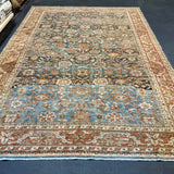 8’4 x 11’9 Classic Antique Carpet Muted Blue, Rust & Beige 5773 Linda's Barn