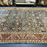 8’4 x 11’9 Classic Antique Carpet Muted Blue, Rust & Beige 5773 Linda's Barn