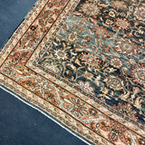 8’4 x 11’9 Classic Antique Carpet Muted Blue, Rust & Beige 5773 Linda's Barn