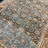 8’4 x 11’9 Classic Antique Carpet Muted Blue, Rust & Beige 5773 Linda's Barn