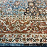 8’4 x 11’9 Classic Antique Carpet Muted Blue, Rust & Beige 5773 Linda's Barn