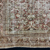 9’8 x 12’5 Classic Antique Carpet Muted Rust, Black, Bone & Gray 5770