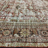 9’8 x 12’5 Classic Antique Carpet Muted Rust, Black, Bone & Gray 5770