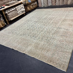 10’5 x 13’1 Classic Antique Rug Muted  Gray-Beige, Denim, Teal & Camel 5778 Linda's Barn