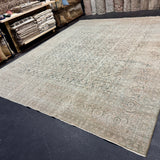 10’5 x 13’1 Classic Antique Rug Muted  Gray-Beige, Denim, Teal & Camel 5778 Linda's Barn