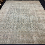 10’5 x 13’1 Classic Antique Rug Muted  Gray-Beige, Denim, Teal & Camel 5778 Linda's Barn