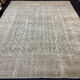 10’5 x 13’1 Classic Antique Rug Muted  Gray-Beige, Denim, Teal & Camel 5778 Linda's Barn