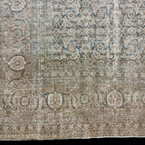 10’5 x 13’1 Classic Antique Rug Muted  Gray-Beige, Denim, Teal & Camel 5778 Linda's Barn