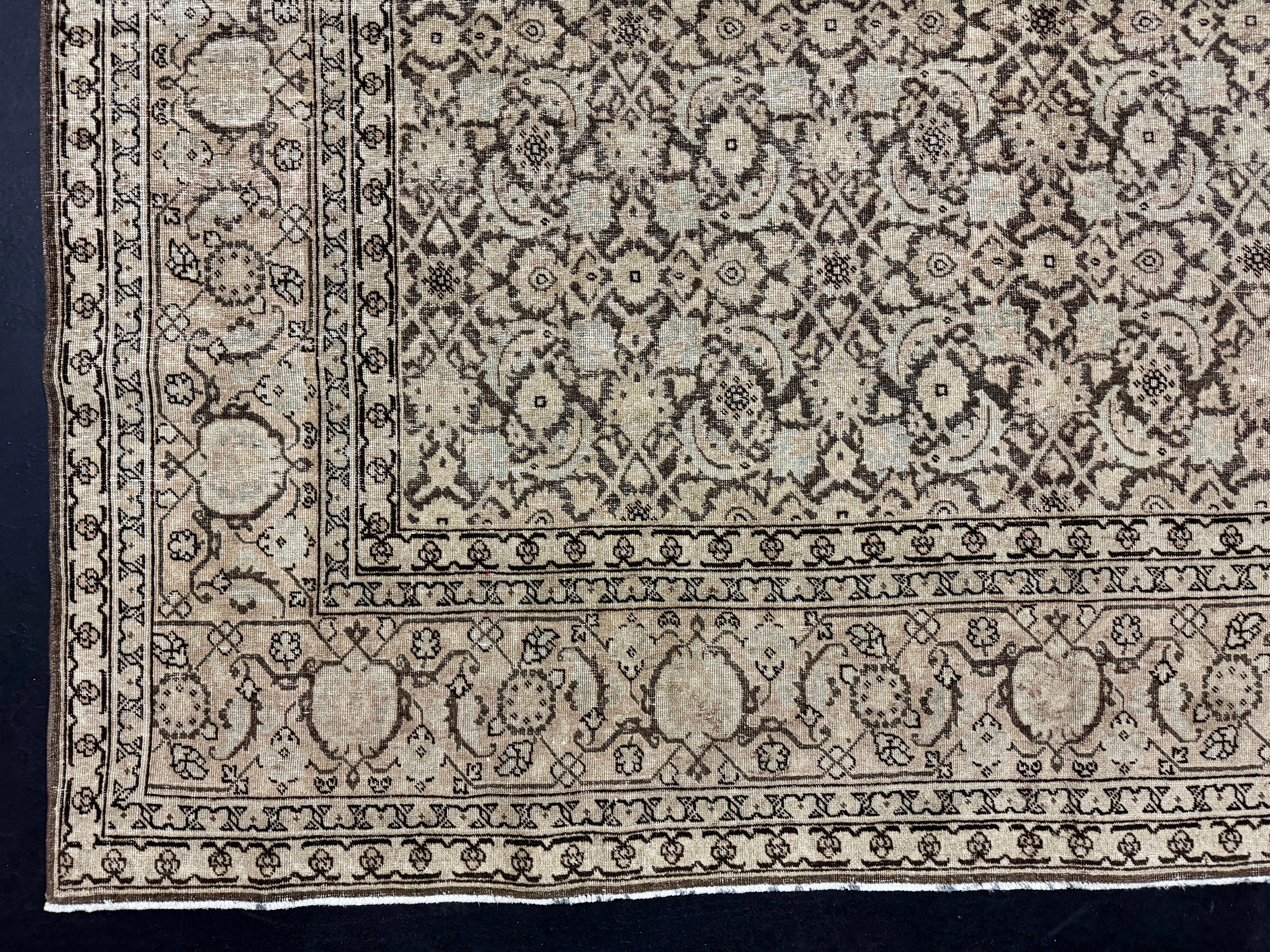 7’9 x 11’3 Classic Vintage Rug Muted Brown, Seafoam Blue &  Blush 5777 Linda's Barn