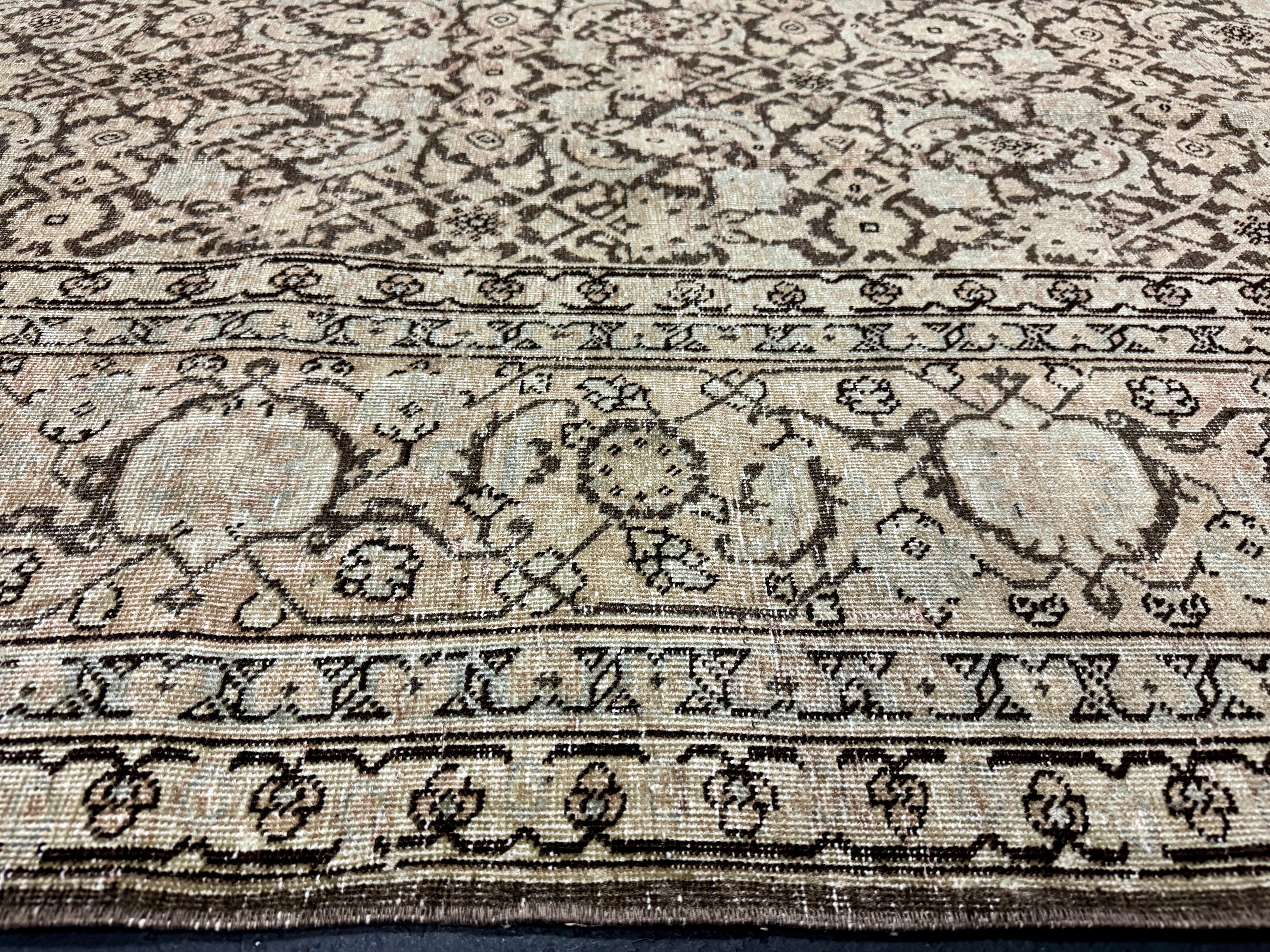 7’9 x 11’3 Classic Vintage Rug Muted Brown, Seafoam Blue &  Blush 5777 Linda's Barn