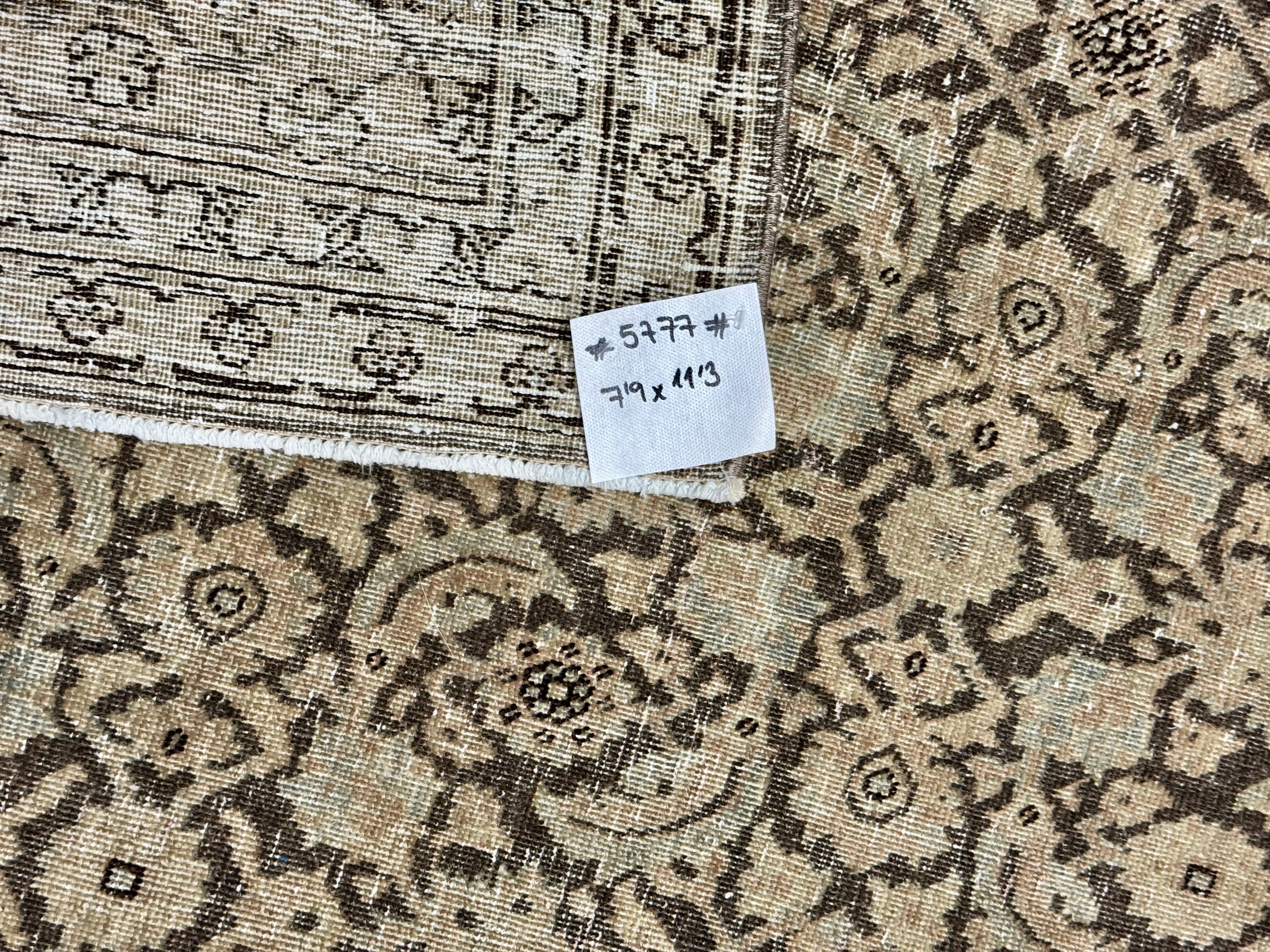 7’9 x 11’3 Classic Vintage Rug Muted Brown, Seafoam Blue &  Blush 5777 Linda's Barn