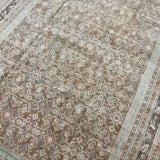 6’5 x 9’8 Vintage Rug Muted Camel Beige, Sea Foam Green & Blue 5771