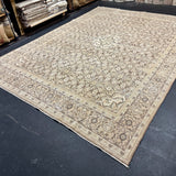 9’5 x 13’1 Classic Vintage Rug Muted Blush Beige, Brown & Sea Foam 5775