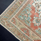 5’9 x 8’7 Vintage Turkish Taspinar Rug Muted Copper, Teal, Taupe & Cream 5781