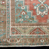 5’9 x 8’7 Vintage Turkish Taspinar Rug Muted Copper, Teal, Taupe & Cream 5781