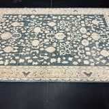 4’10 x 7’7 Vintage Turkish Taspinar Rug Muted Green & Cream 5780