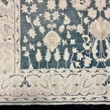 4’10 x 7’7 Vintage Turkish Taspinar Rug Muted Green & Cream 5780