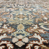 10’3 x 13’2’ Antique Carpet Muted Steel Blue, Rust & Beige 5785