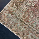 10’3 x 13’9’ Antique Carpet Muted Warm Red, Black, Gray & Beige 5786