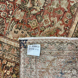 10’3 x 13’9’ Antique Carpet Muted Warm Red, Black, Gray & Beige 5786