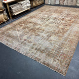 Hold for WLI til 7/19*9’10 x 14’4 Antique Carpet Muted Rust, Black, Beige & Gray 5782