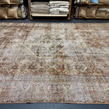 Hold for WLI til 7/19*9’10 x 14’4 Antique Carpet Muted Rust, Black, Beige & Gray 5782