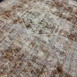 Hold for WLI til 7/19*9’10 x 14’4 Antique Carpet Muted Rust, Black, Beige & Gray 5782