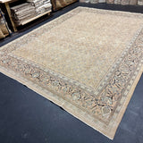 9’10 x 12’11 Vintage Rug Muted Beige & Sea Blue 5783