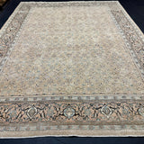 9’10 x 12’11 Vintage Rug Muted Beige & Sea Blue 5783