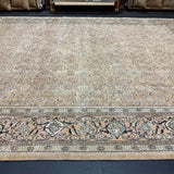 9’10 x 12’11 Vintage Rug Muted Beige & Sea Blue 5783