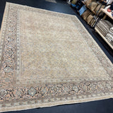 9’10 x 12’11 Vintage Rug Muted Beige & Sea Blue 5783