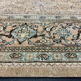 9’10 x 12’11 Vintage Rug Muted Beige & Sea Blue 5783