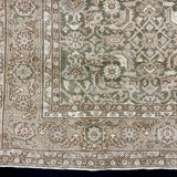 8’2 x 9’9 Vintage Oushak Rug Muted Sage Green, Taupe & Light Brown 5784