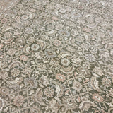 8’2 x 9’9 Vintage Oushak Rug Muted Sage Green, Taupe & Light Brown 5784