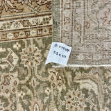 8’2 x 9’9 Vintage Oushak Rug Muted Sage Green, Taupe & Light Brown 5784