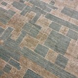 10’3 x 13’8 Distressed Silk Swedish Rug Blue & Stone LB15
