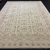 9’ x 12’2 Silk & Wool Yarkan Rug Light Brown, Taupe & Cream LB29