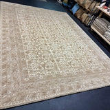 9’ x 12’2 Silk & Wool Yarkan Rug Light Brown, Taupe & Cream LB29