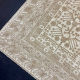 9’ x 12’2 Silk & Wool Yarkan Rug Light Brown, Taupe & Cream LB29