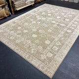 8’10 x 12’ Silk & Wool Oushak Rug Beige & Cream  LB27 MK713