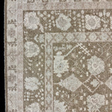 8’10 x 12’ Silk & Wool Oushak Rug Beige & Cream  LB27 MK713