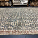 8’10 x 12’5 Traditional Vintage Tabriz Rug Muted Navy, Rust & Beige 5791