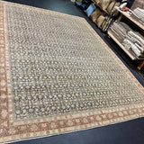 8’10 x 12’5 Traditional Vintage Tabriz Rug Muted Navy, Rust & Beige 5791