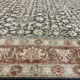 8’10 x 12’5 Traditional Vintage Tabriz Rug Muted Navy, Rust & Beige 5791