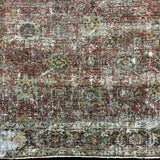 7’6 x 10’8 Classic Antique Rug Muted Red, Black, Green & Blue