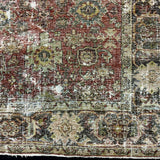 7’6 x 10’8 Classic Antique Rug Muted Red, Black, Green & Blue