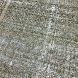 8’2 x 12’ Classic Antique Rug Muted Turquoise Blue, Olive, Taupe & Camel